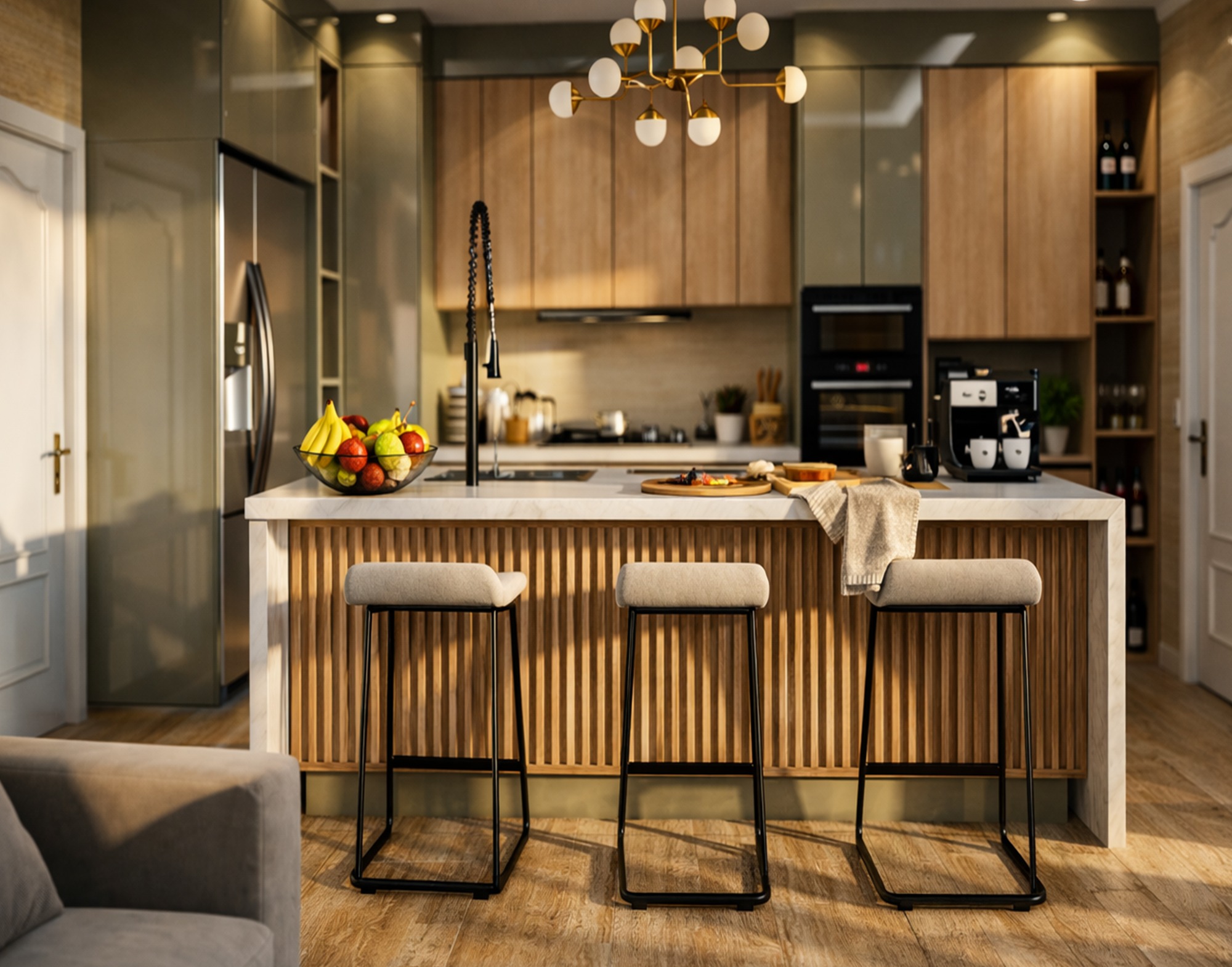 Oak & Sage Island Kitchen